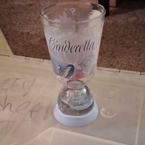Disney Store Cinderella Snowglobe Goblet Plastic Blue
